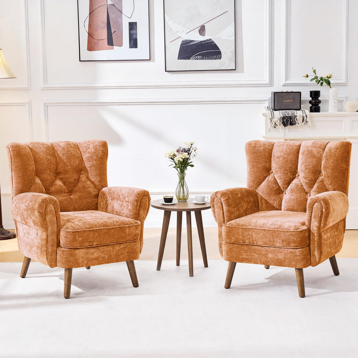 kitchen dining wingback accent chairs living room   - Temu