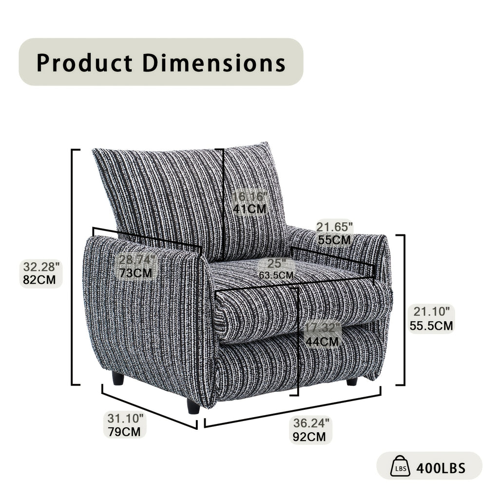 oversized accent chair comfy upholstered   century - Temu