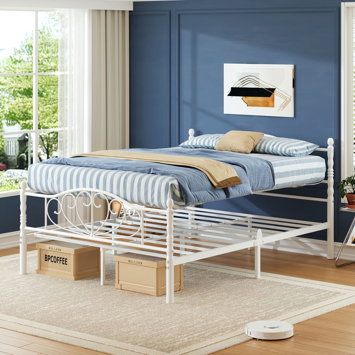12 inch platform bed frame victorian style headboard - Temu