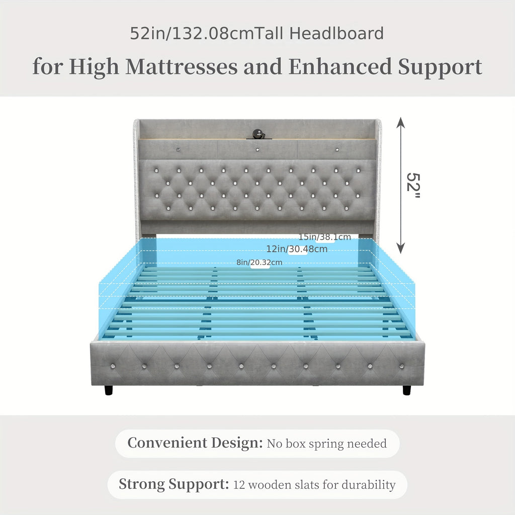 queen led bed frame galaxy   projector charging - Temu