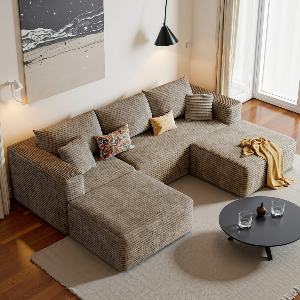 u l shaped corduroy modular sectional sofa bed vacuum - Temu