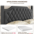 queen full size wingback upholstered canopy platform bed - Temu