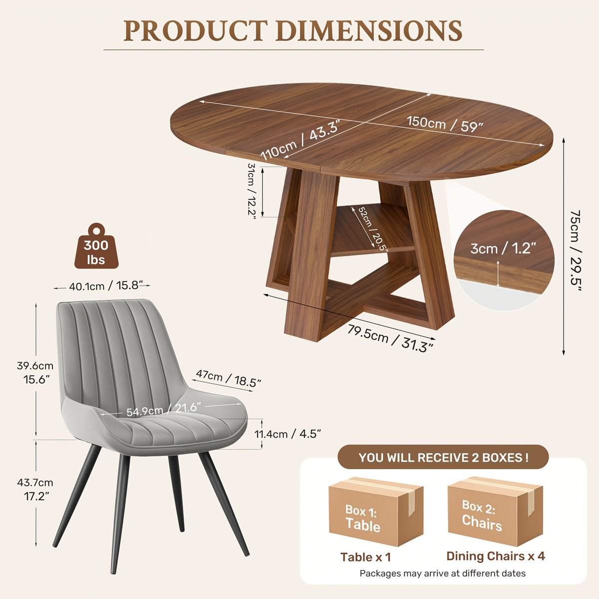 5pcs modern extendable oval dining table set suitable 4 - Temu