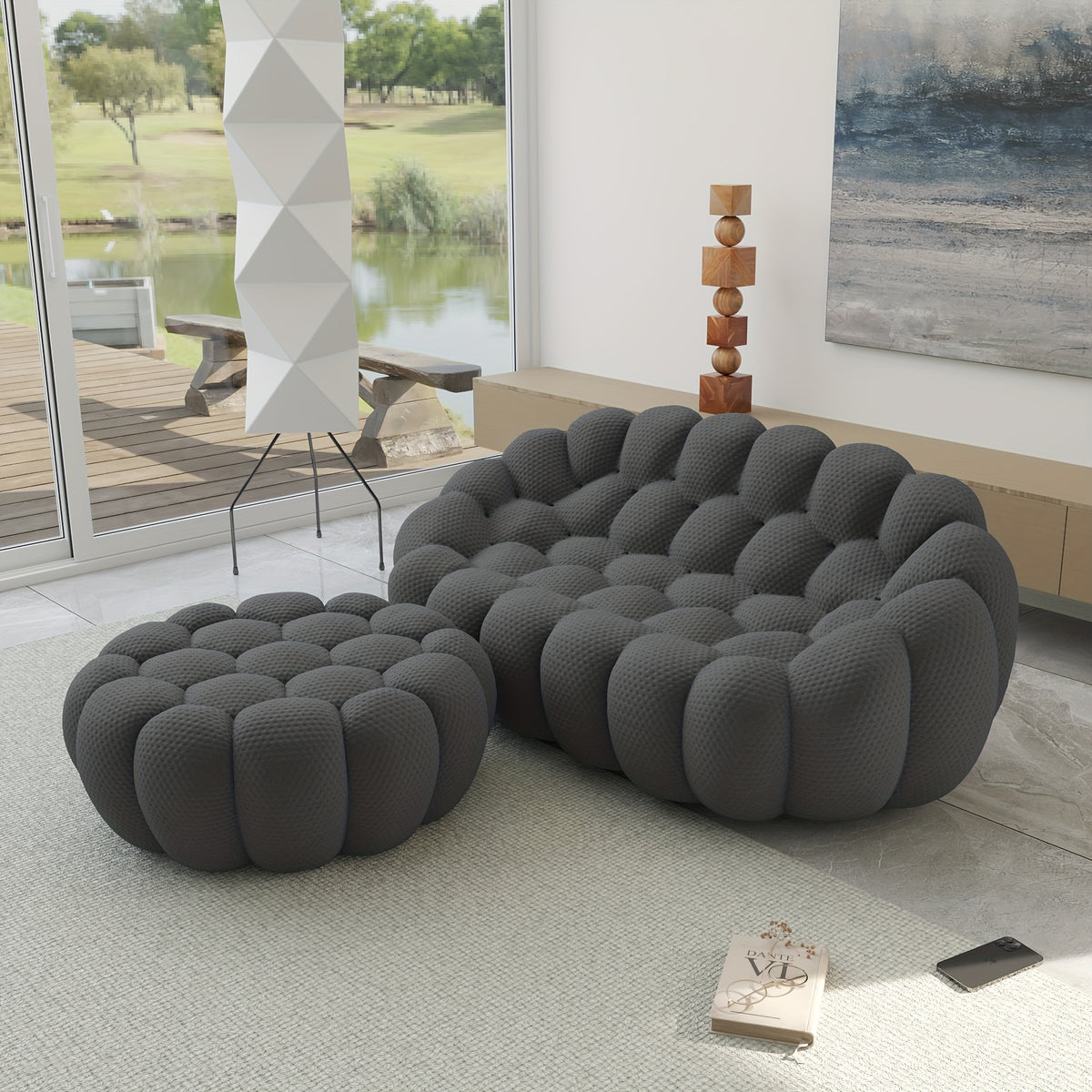 oversized   3d textile material upholstered bean - Temu