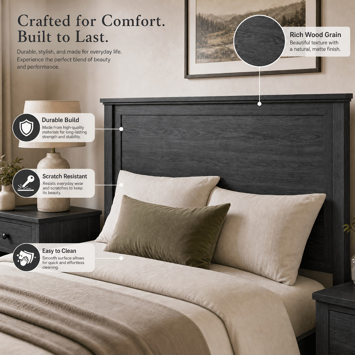 full queen king size farmhouse platform bed frame - Temu