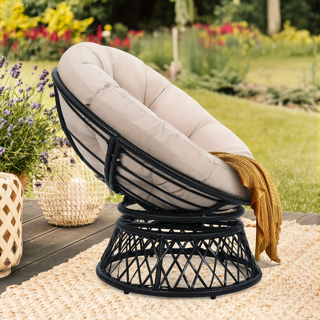 37 wicker papasan circle chair 360 swivel outdoor furniture - Temu
