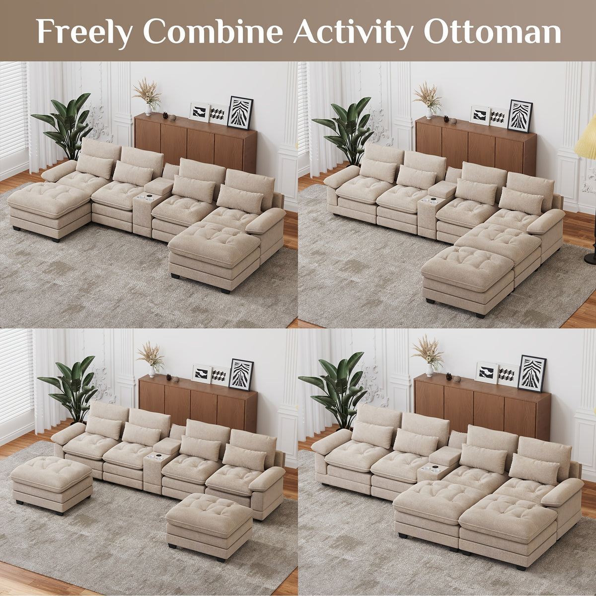 134 oversized u shaped sectional sofa large modular couch 2 - Temu