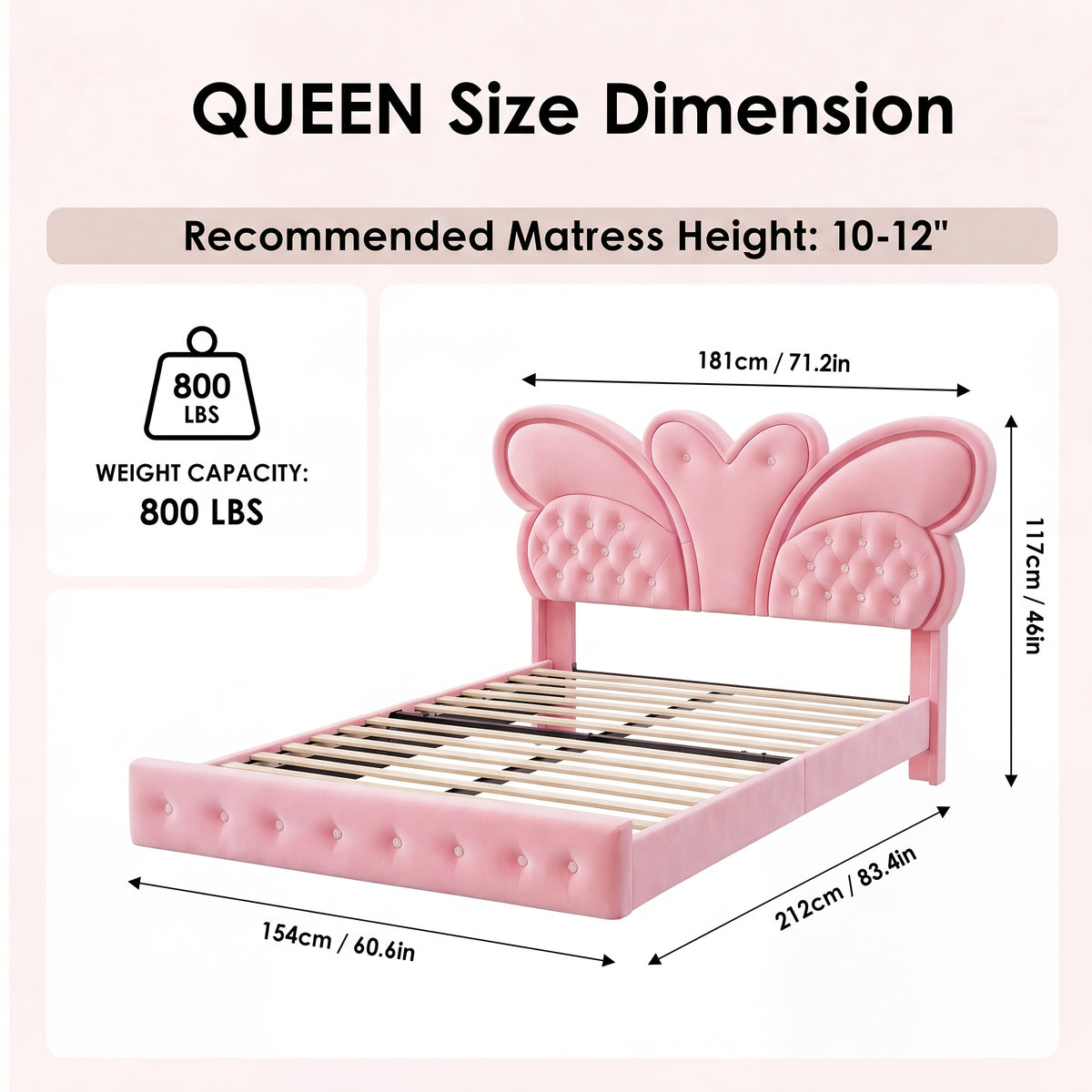 full size bed frame led headboard button tufted   - Temu