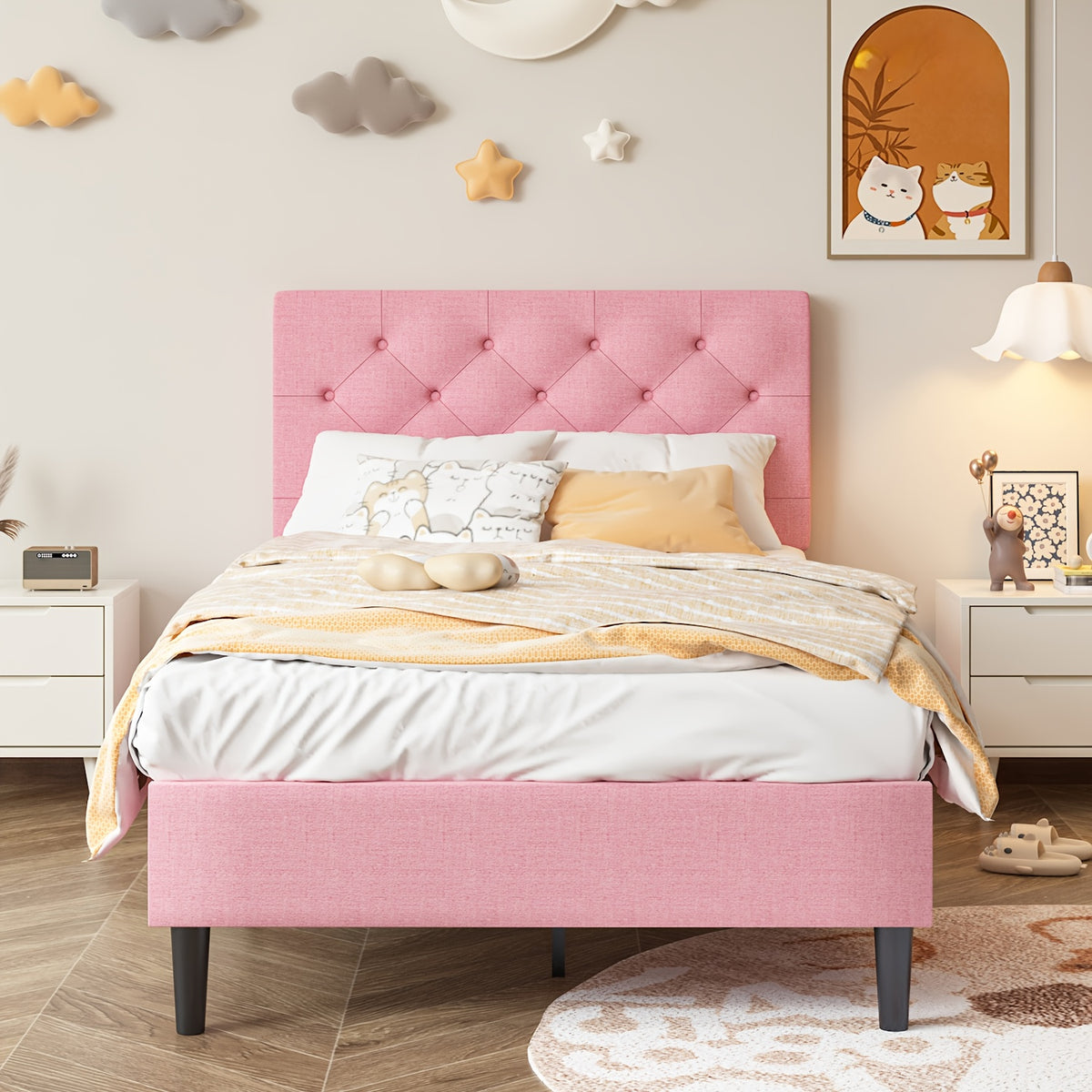 halloween twin full queen king bed frames upholstered - Temu