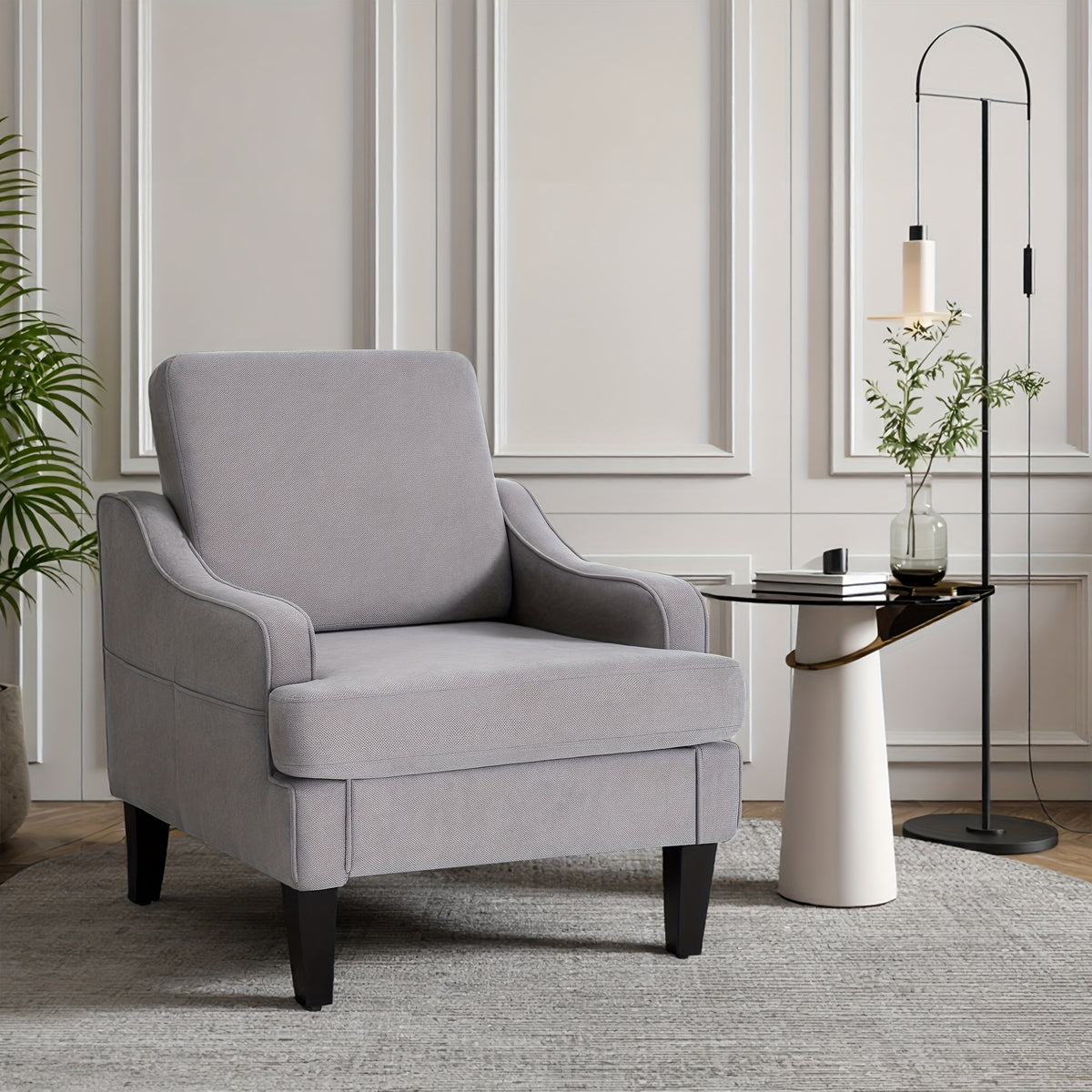 century modern armchair plush padded accent chair   - Temu