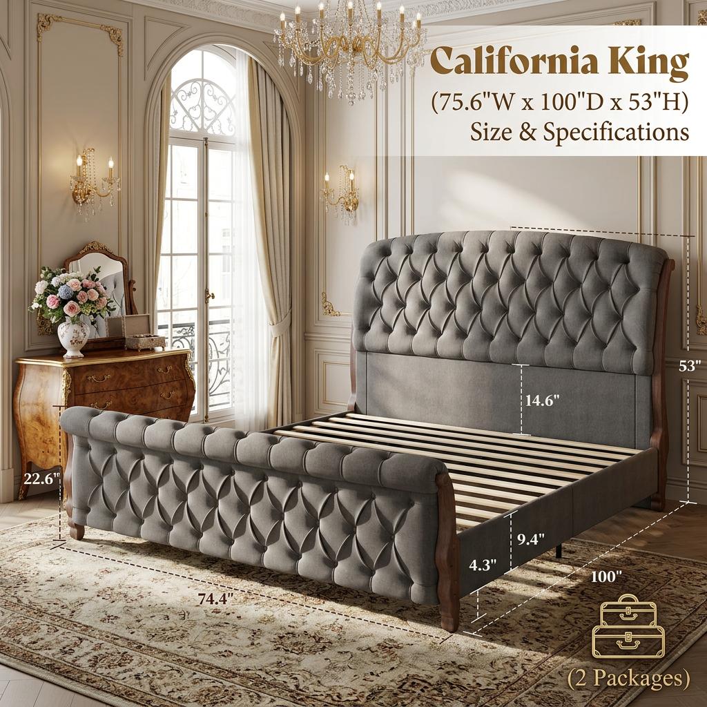 53 tall upholstered queen king california king   - Temu