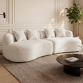 modern chenille compression curved sofa 2 throw pillows - Temu