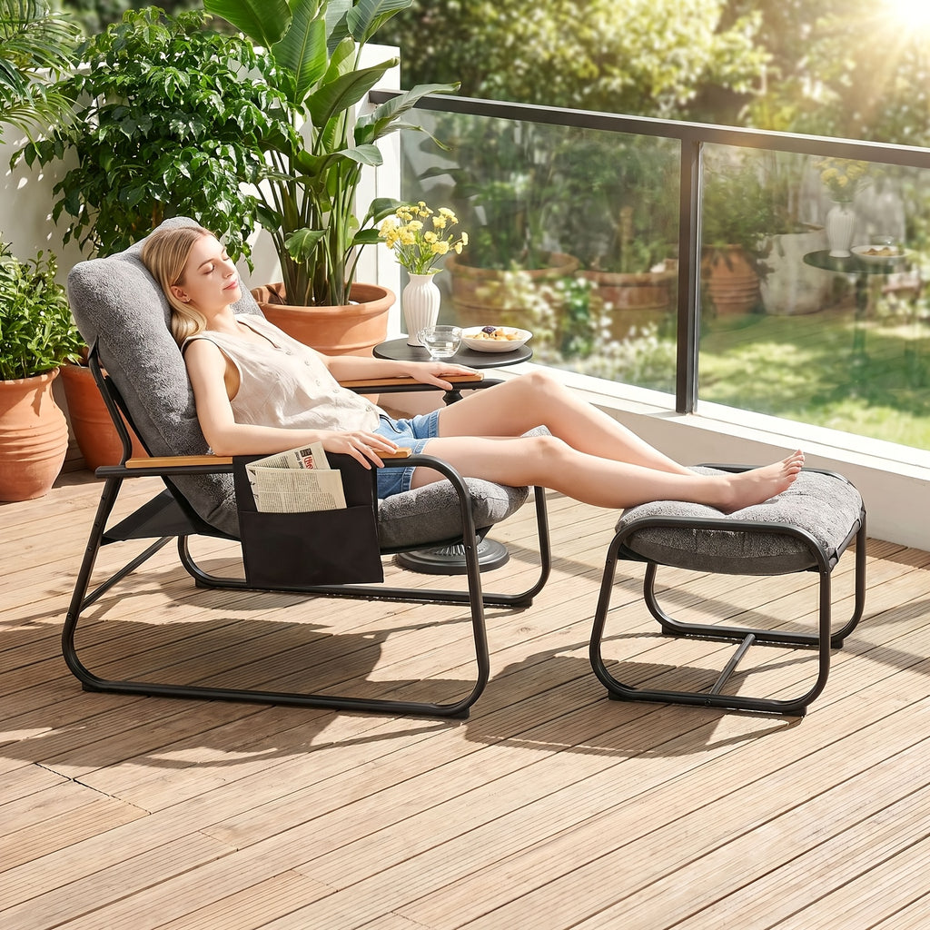 outdoor terrace footstool rocking chair oversized papasan - Temu