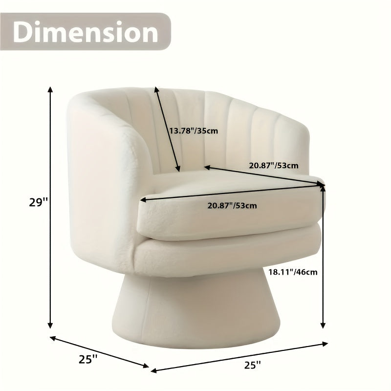 modern swivel   accent chair comfy sherpa upholstered - Temu