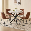 39 modern round 5pcs dining set natural wood grain - Temu