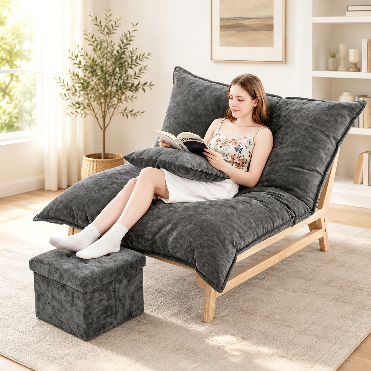 giant lounge accent chair reading living room chair big - Temu