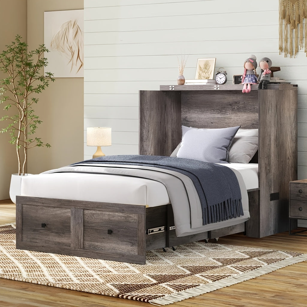 6 memory foam murphy bed wall bed storage drawer usb - Temu
