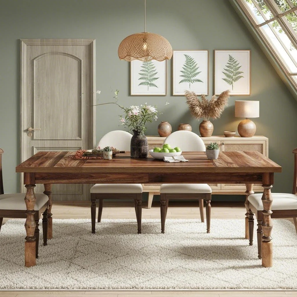 62 inch farmhouse dining table 4 6 rustic wood rectangle - Temu