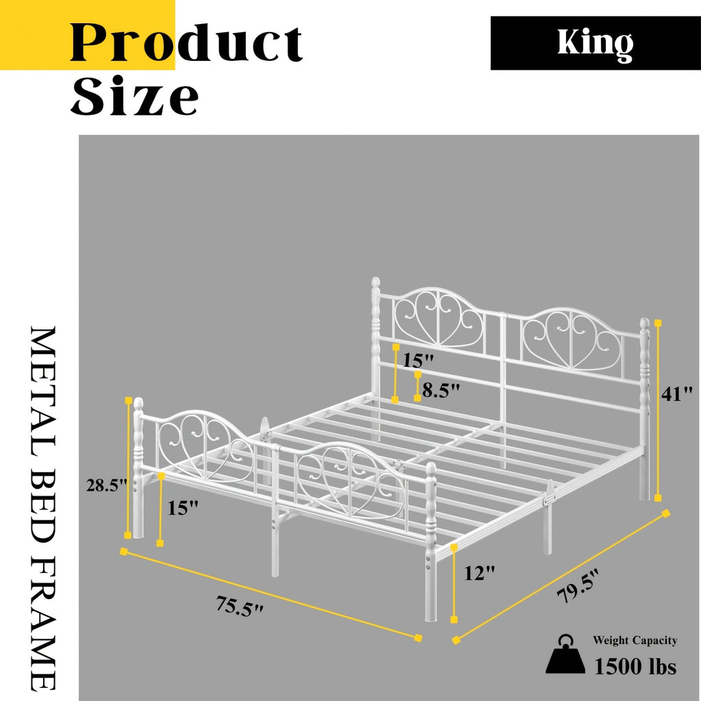 12 inch platform bed frame victorian style headboard - Temu
