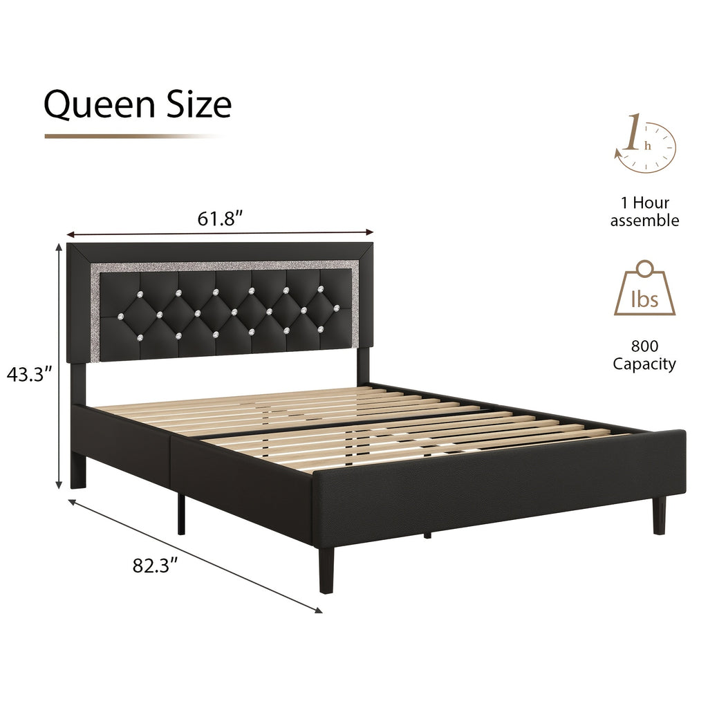 twin full queen size bed frame diamond headboard wood slats - Temu