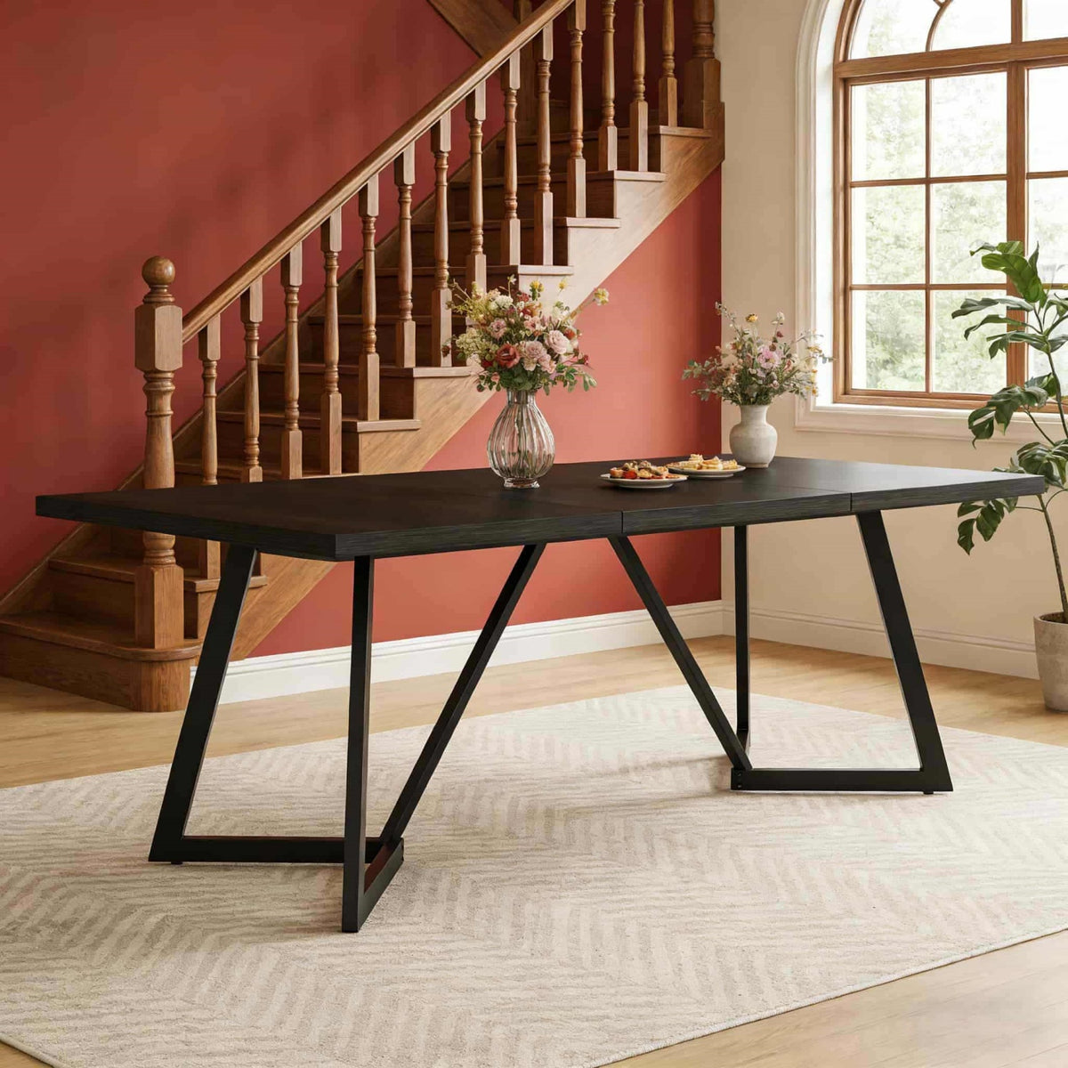 70 87 inches rectangular large dining table 4 6 people - Temu