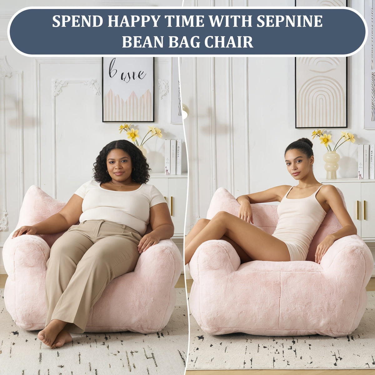 bag chair oversized faux fur lounge chair - Temu