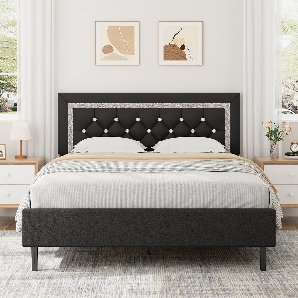 twin full queen size bed frame diamond headboard wood slats - Temu
