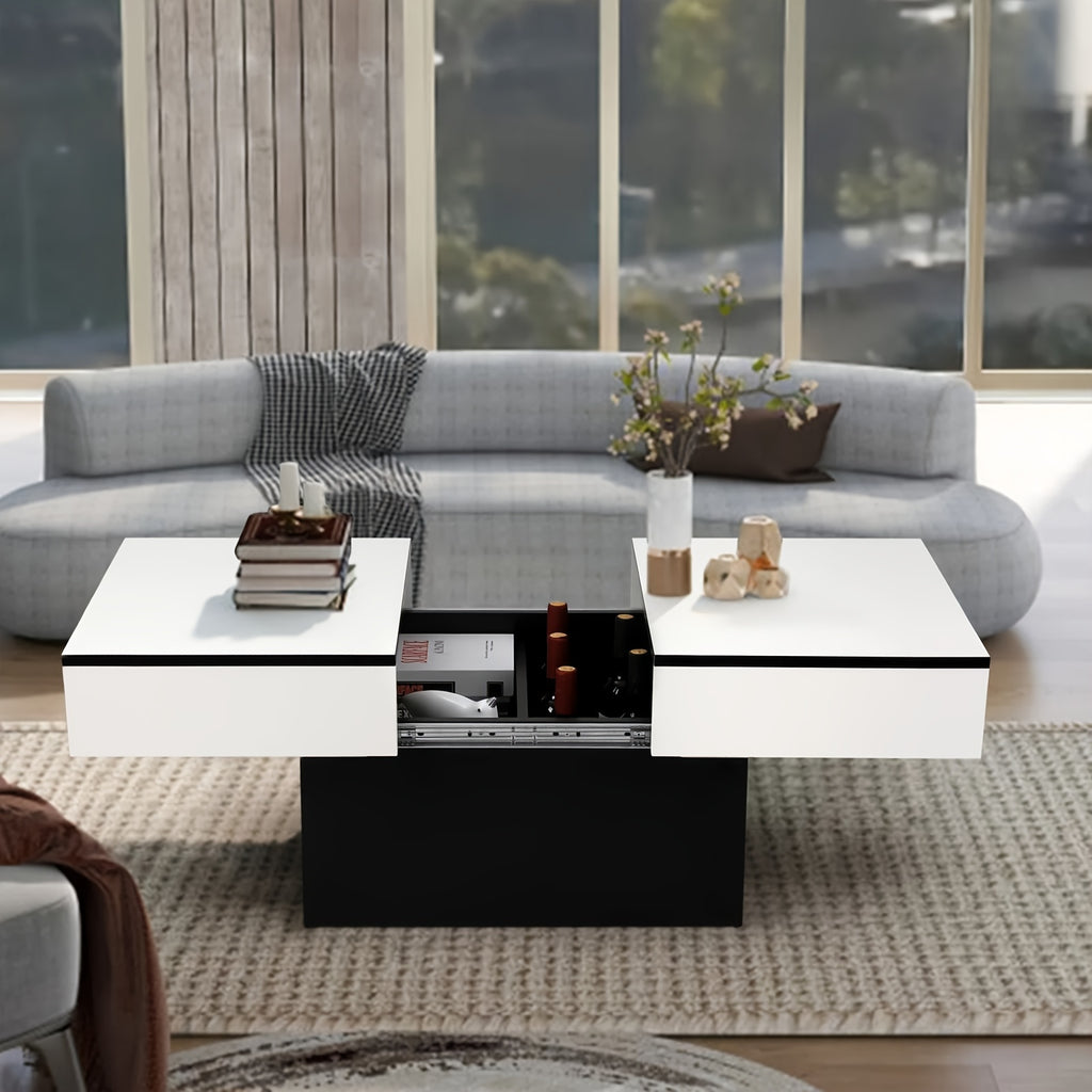 37 5 50 8 extendable coffee table storage high gloss   - Temu