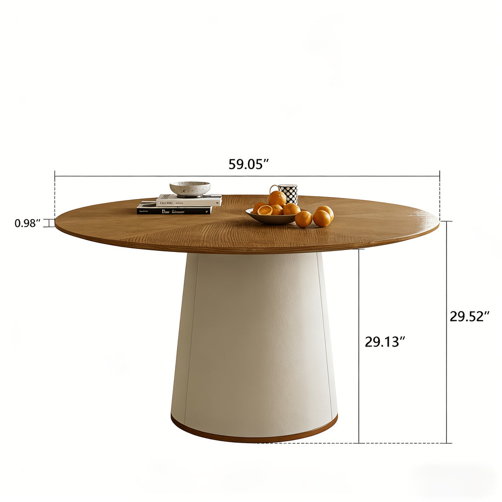 59 05 inch modern dining table round wooden top furniture - Temu
