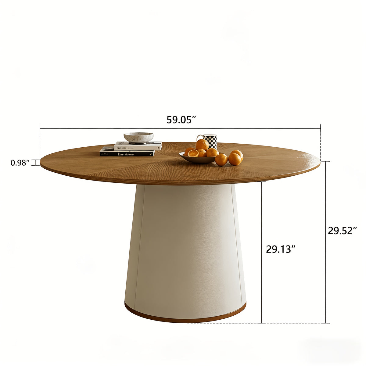 59 05 inch modern dining table round wooden top furniture - Temu