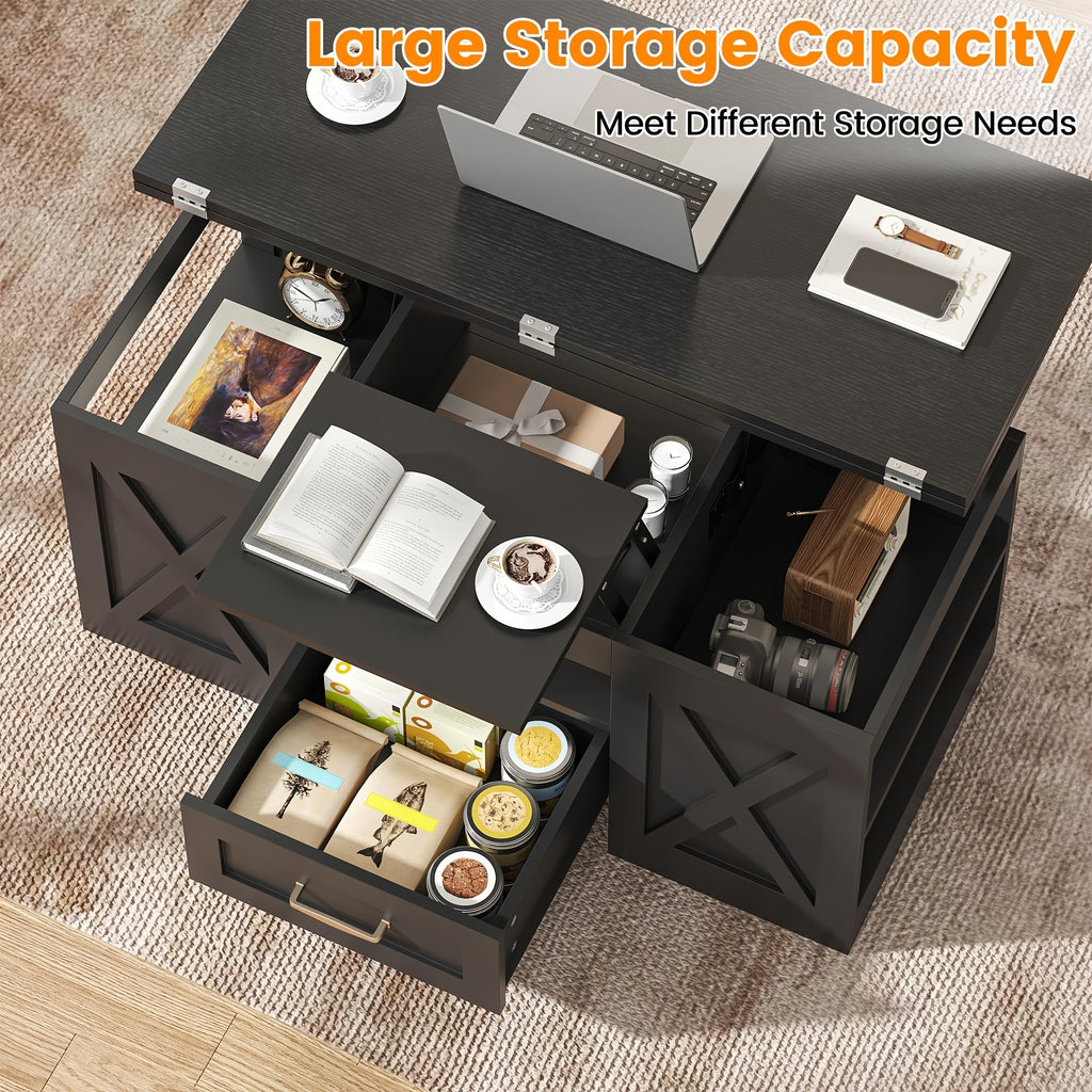 lift top coffee table 39 37inch large wooden farmhouse - Temu