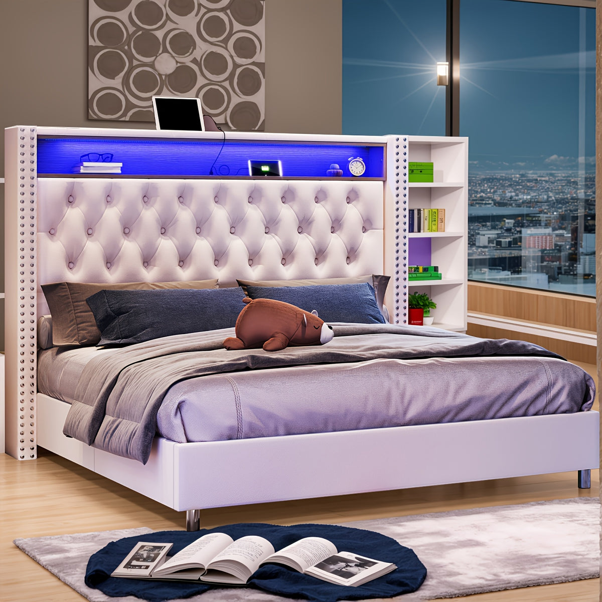 upholstered bed frame deep button tufted bed frame - Temu