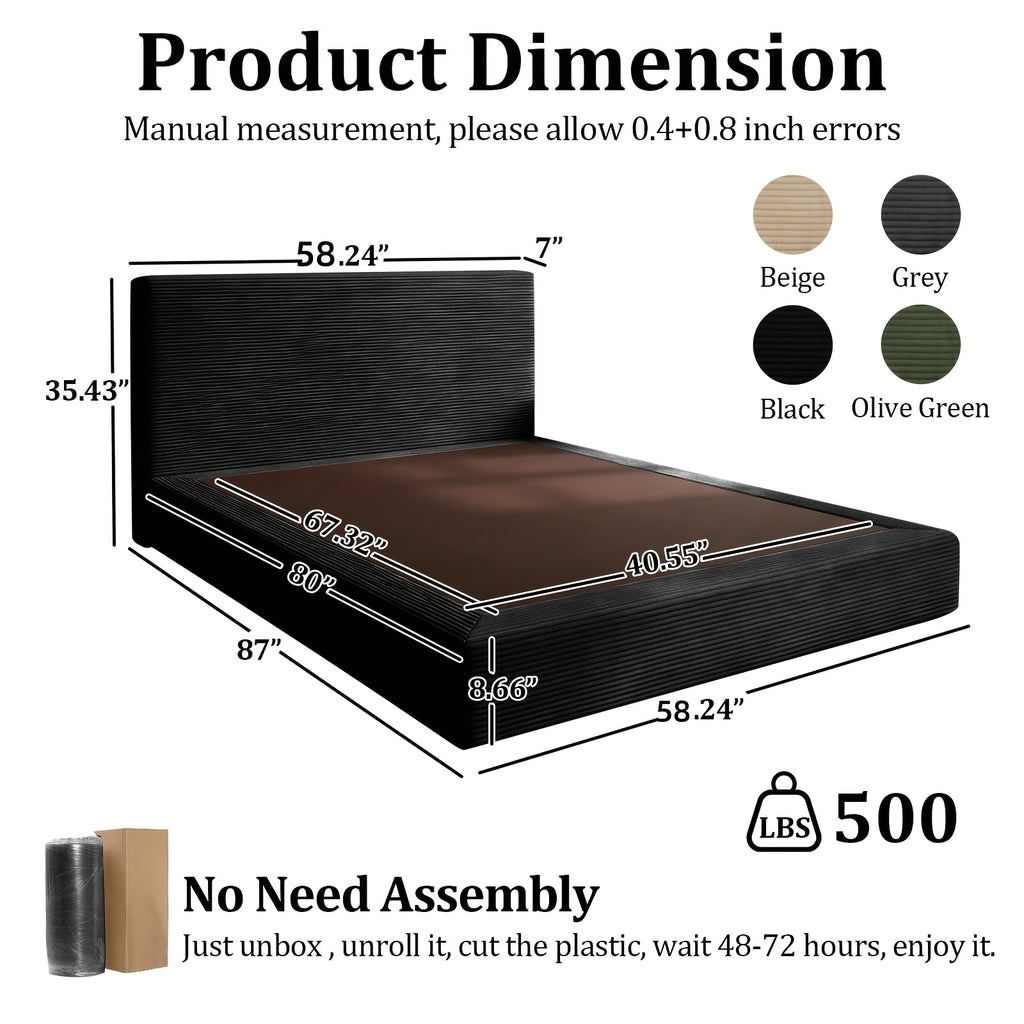 queen size oversized compression sofa bed frame headboard - Temu