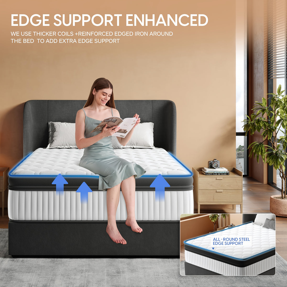 12 inch full filled mattress queen king size full size - Temu