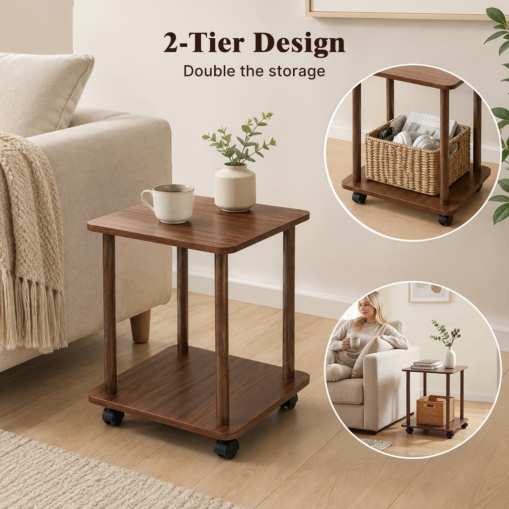 side table end table 2 tier storage shelf   legs - Temu