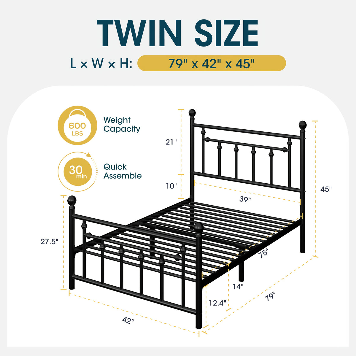 contemporary metal bed frame retro iron style head - Temu