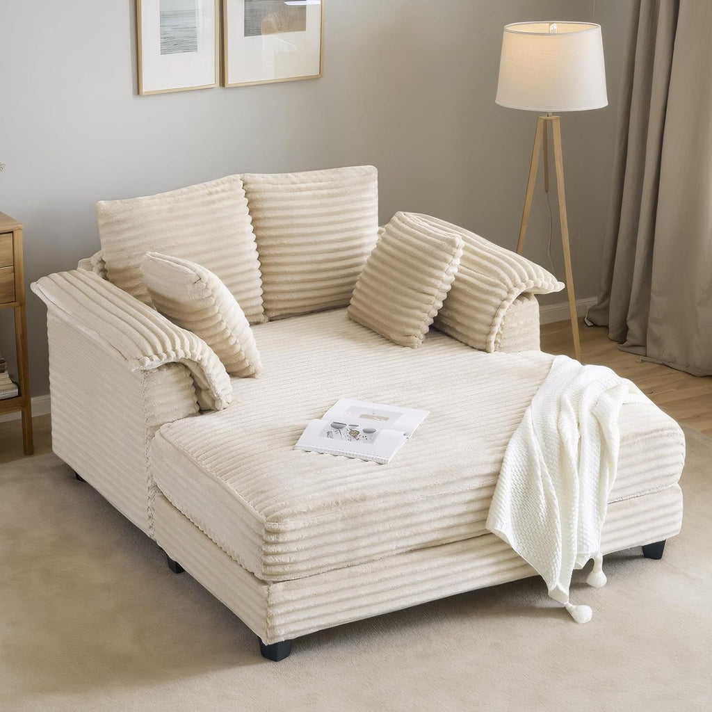 lounge sofa 56 oversized reading sofa corduroy chaise - Temu