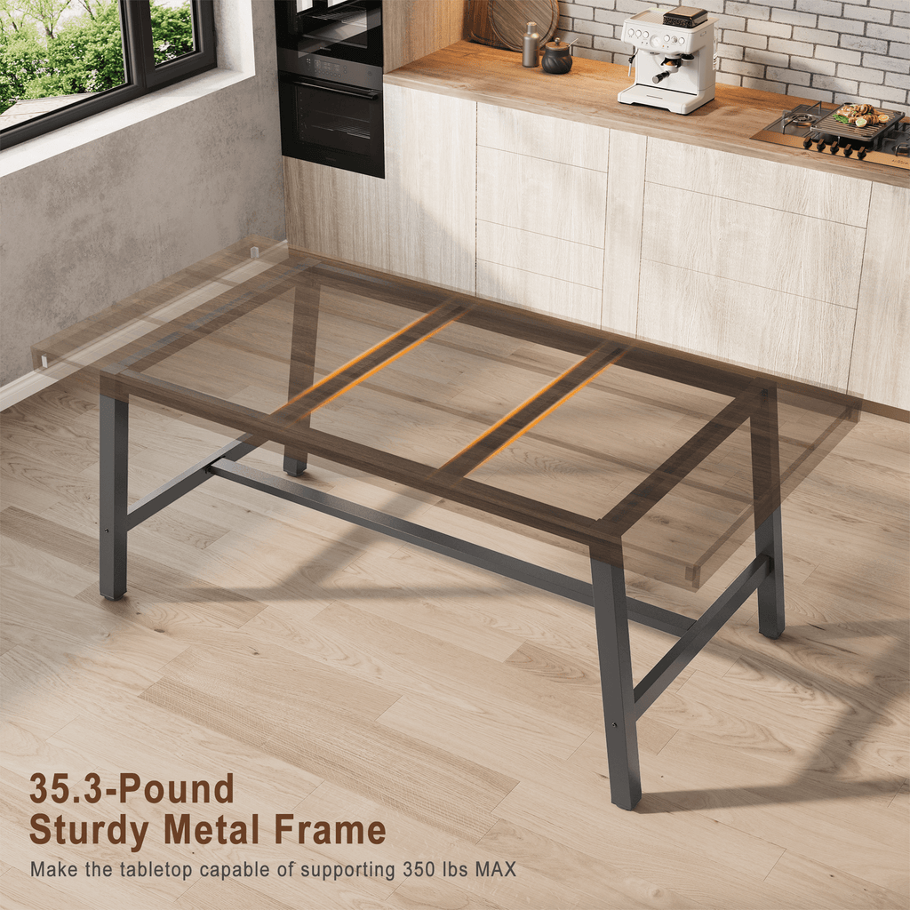 71 inch brown industrial dining table large rustic wooden - Temu
