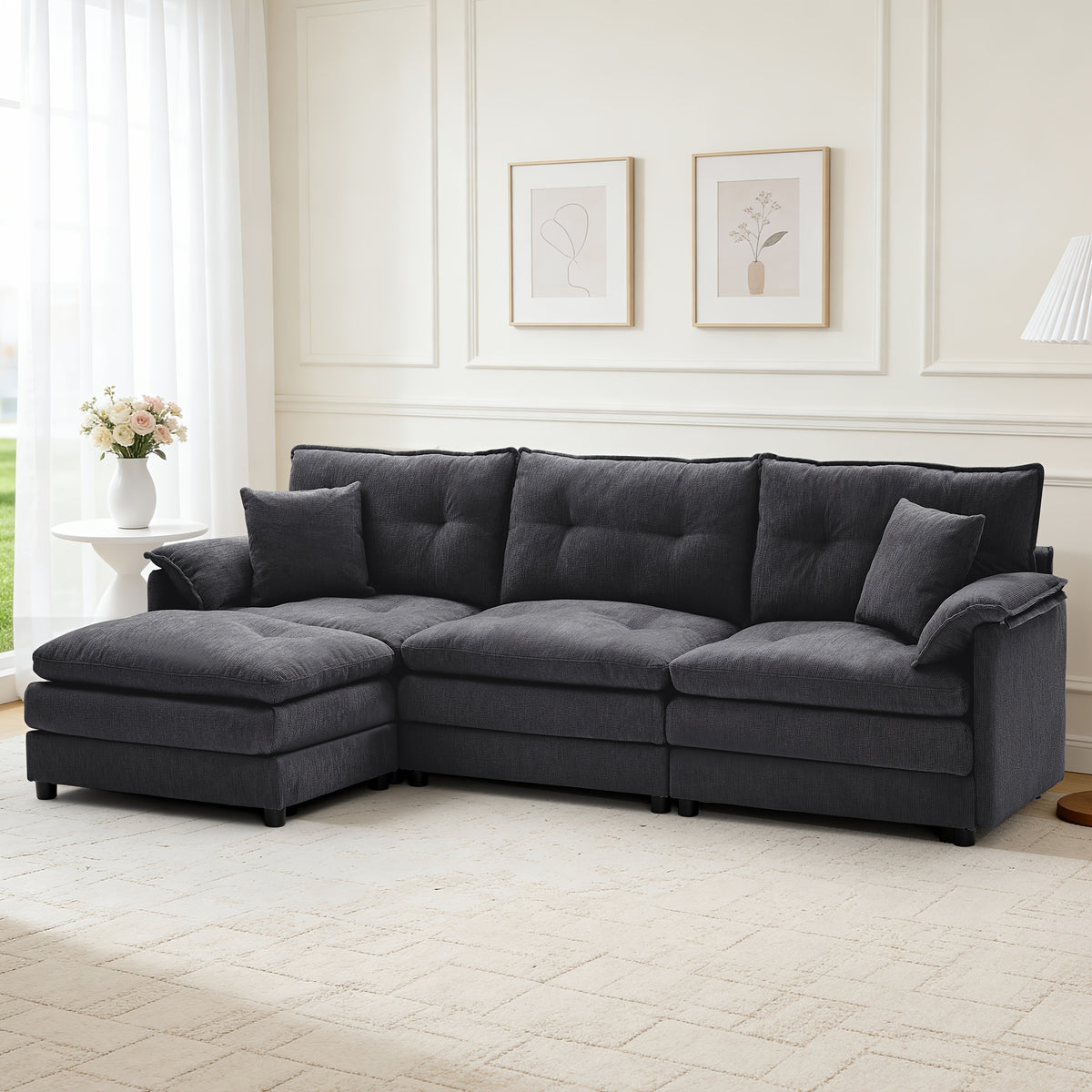 100 inch modern l shaped modular sectional sofa bed movable - Temu