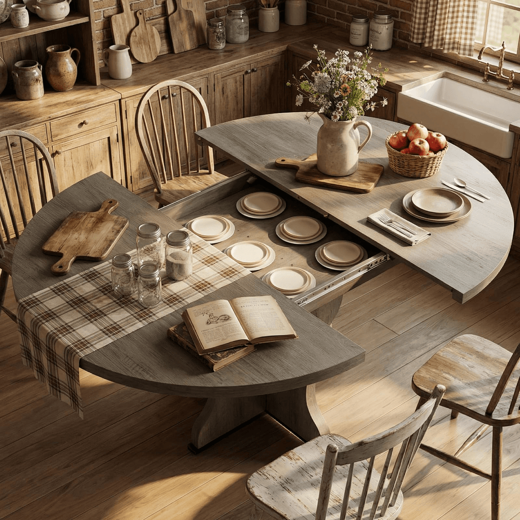 adjustable round dining table measuring 47 63 featuring a - Temu
