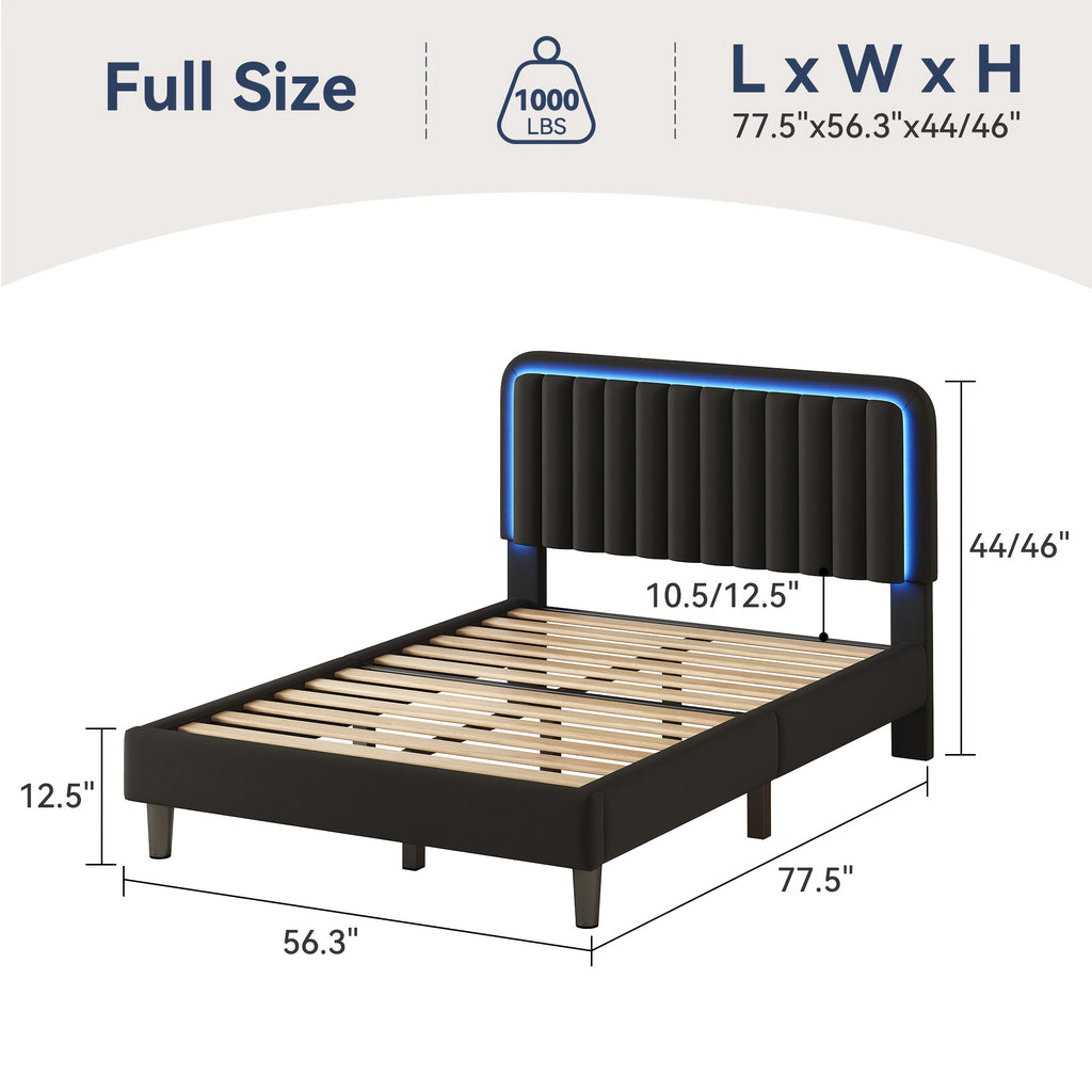 mraeer bed frame led lighting charging station full queen - Temu