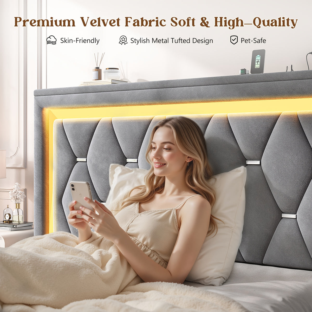 4 drawer upholstered metal platform bed full queen size - Temu