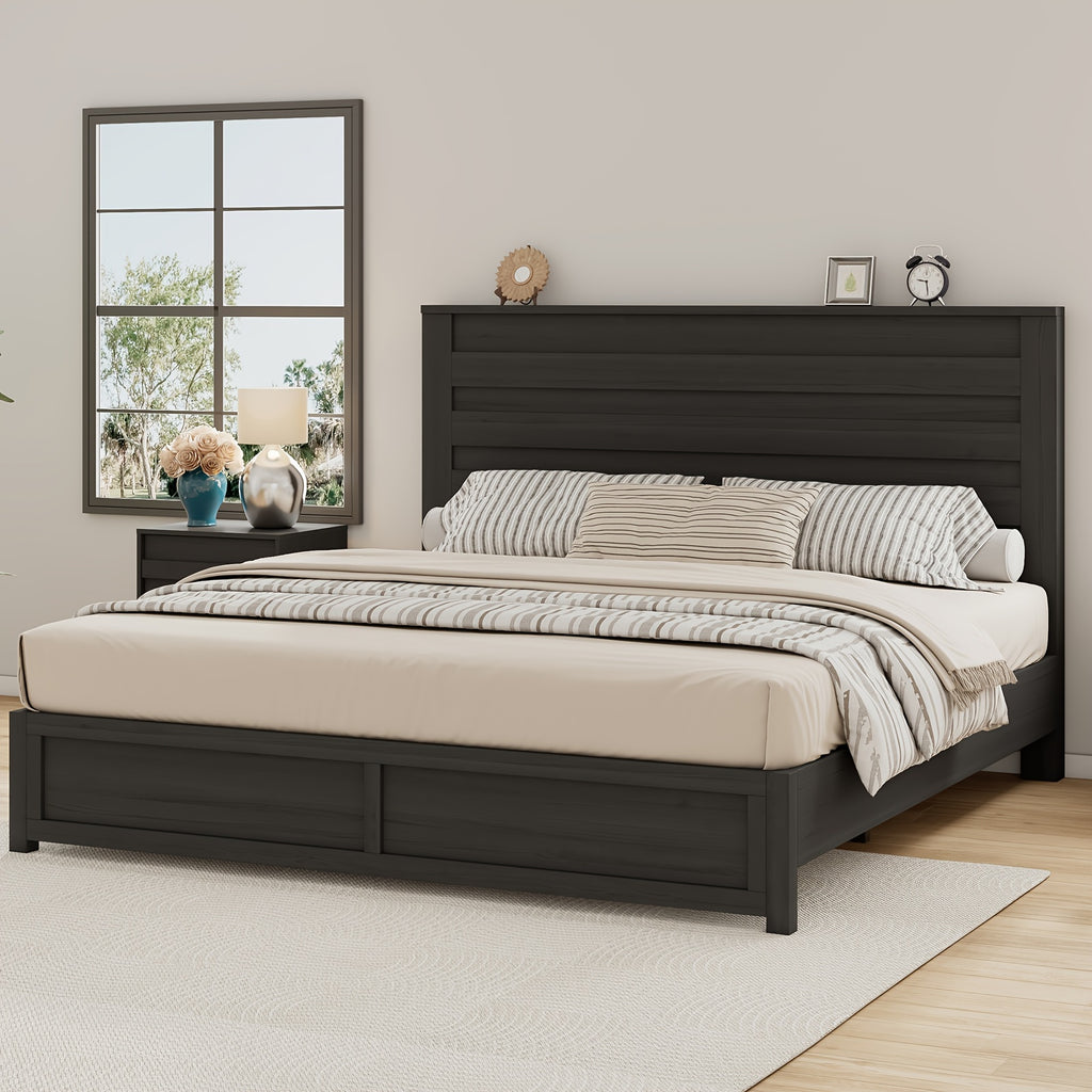 farmhouse bed frame featuring a 49 inch high - Temu
