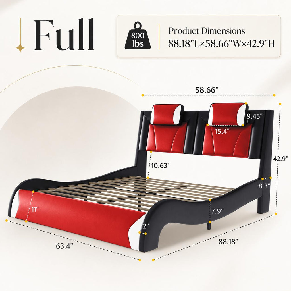 led upholstered platform bed racing seat headboard - Temu