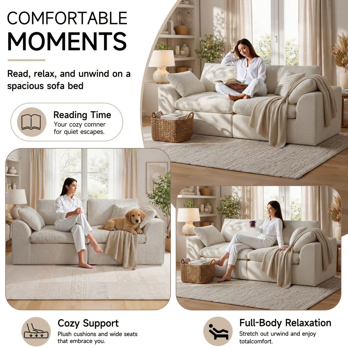 loveseat 2 seater cloud couch comfy deep seat modern small - Temu