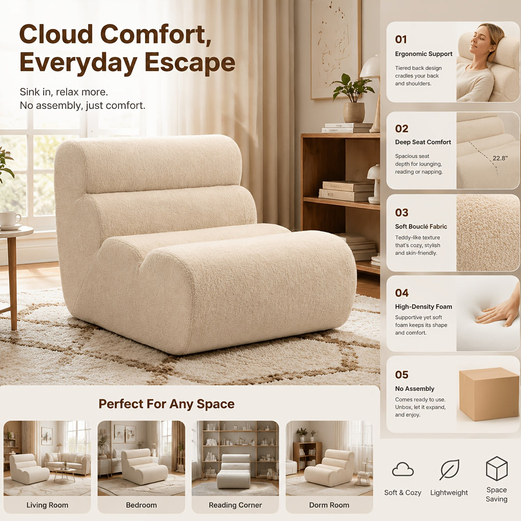 45 oversized foam sofa chair victorian armless floor lounge - Temu