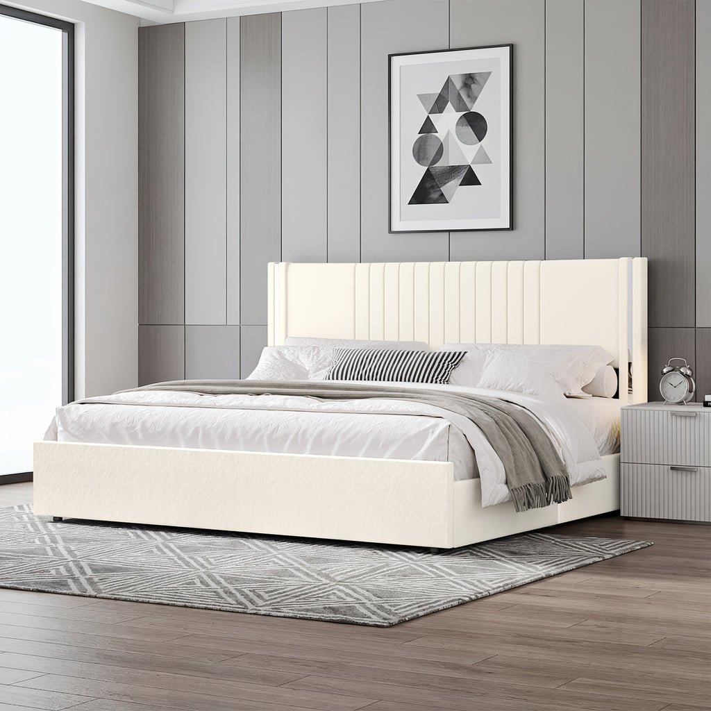 full queen king bed size frame velvet upholstered - Temu