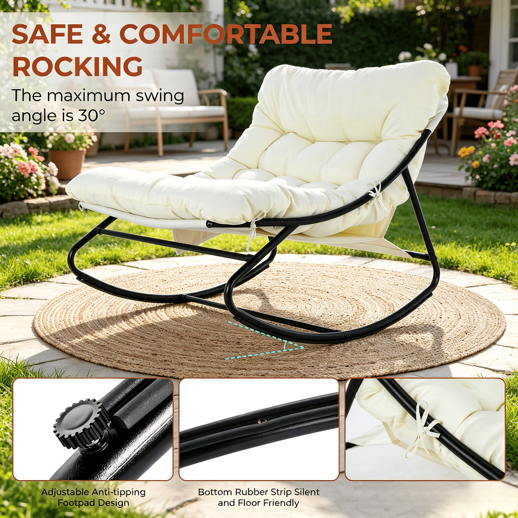 outdoor papasan rocking chair lounge chair cushion sturdy - Temu