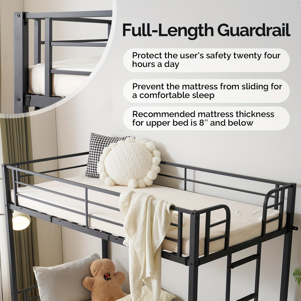 metal twin bunk bed framewith led lights non slip - Temu