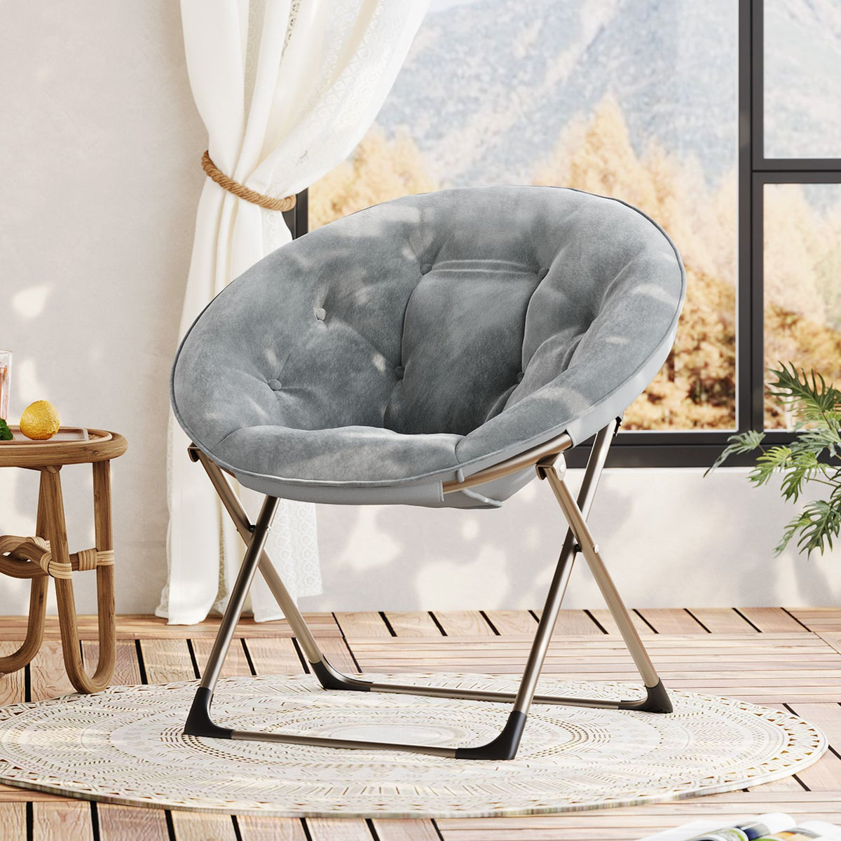 foldable oversized saucer chair   teens plush circle - Temu